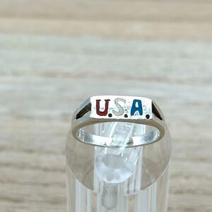 USA Enameled 925 Ring